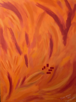 orange abstract macro flower